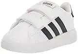 adidas unisex child Grand Court 2.0 Tennis Shoe, Ftwr White/Core Black/Core Black (Cross Strap), 7.5 Toddler US