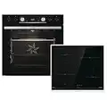 Gorenje Einbauherd-Set Black Set 4 Induktion / 77 Liter / ExtraSteam / GentleClose & Open / AirFry / PizzaMode / PerfectGrill / Teleskopauszüge / Induktions-Kochfeld mit PowerBoost / Schwarz