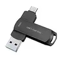 USB Stick 512GB USB C Flash Laufwerk USB 3.1 Dual Drive 2in1 OTG FotoStick Externer Speicher für Type-C Smartphones Tablets Neue MacBook Laptops Computer 512GB (Schwarz128G)