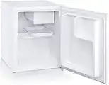 SEVERIN Mini frigorífico de 43 litros, nevera pequeña extrasilenciosa con bisagra reversible, mini nevera de bajo consumo con balda y cajón para conservar en frío, blanco, KS 9827