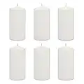 Stonebriar Tall 3x6 Inch Unscented Pillar Candles,White, 6 count