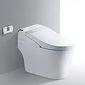 WOODBRIDGE B-0960S 1.28 GPF Single Toilet with Intelligent Smart Bidet Seat and Wireless Remote Control, Flush, Open and Auto Close, White