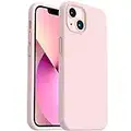 ORNARTO Shockproof Liquid Silicone Designed for iPhone 13 Case Gel Rubber Full Body Protection Anti-Shock Cover Case Drop Protection 6.1inch-Chalk pink