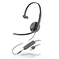 Plantronics - Blackwire 3215 - Cuffie cablate a orecchio singolo (mono) con microfono a braccio - USB-A per la connessione a cellulari, PC o Mac