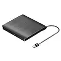 ROOFULL External DVD Drive USB 3.0, Portable CD DVD +/-RW Optical Drive Burner Writer, Compatible for Windows 10/8 / 7 Laptop Desktop PC of HP Dell LG Asus Acer LG Lenovo Thinkpad MacBook Pro, Black