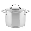 KitchenAid 3-Ply Base Brushed Stainless Steel Stock Pot/Stockpot with Lid, 8 Quart