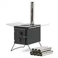 CampFeuer Poêle de tente | 54 x 40 x 259,5 cm | noir | Poêle à bois portable pour le camping, l'extérieur, la tente | Chauffage de tente camping, Réchaud de tente bois, Tent Stove