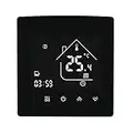 MincoHome 25A Tuya Smart Wifi Thermostats Big Power Temperature Controller for Electric Floor Heating System Voice Remote Control Compatible with Alexa, Google (Black)