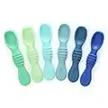 PrimaStella Silicone Chew Spoon Set for Babies and Toddlers - Safety Tested - BPA Free - Microwave, Dishwasher and Freezer Safe - Seaside Palette