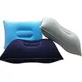 3 Pack Ultralight Inflatable Camping Travel Pillow Small Squared Flocked Fabric Air Pillow for Compact, Comfortable, Ergonomic Inflating Pillows for Neck & Lumbar Support While Camp Hiking Backpacking