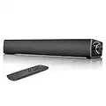 Computer Speakers, Wired and Wireless PC Soundbar Home Theater Stereo Sound Bar for PC, Desktop, Laptop, Tablet, Smartphone, Projector, Black