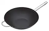 MasterClass Wok Carbon, Antiaderente, Acciaio al Carbonio, Padella Wok da 8 Litri, 35,5cm (14''), Nero