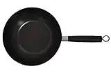 IMUSA USA IMU-52006 Wok traditionnel en acier carbone antiadhésif avec manche en bakélite 24,1 cm