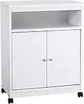 Ameriwood Home Landry Kitchen Microwave Cart, White