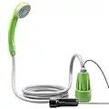 LIBERRWAY Portable Shower Camping Travel Shower Outdoor with 3-Year Warranty, Rechargeable Battery Dag Shower head Hose USB Cable Water Pump for Bike Car Washing Pet Cleaning Garden Watering-Green