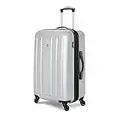 Swiss Gear La Sarinne Medium Luggage - Hardside Expandable Spinner Luggage 24-Inch., Silver