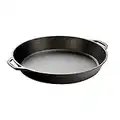 Lodge Seasoned Cast Iron Skillet with 2 Loop Handles - 17 Inch Ergonomic Frying Pan