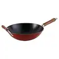 IMUSA USA GK-61029 - Wok antiaderente, 14 cm, colore: Nero Wok in ghisa leggera 36 cm Rosso