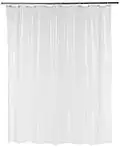 Amazon Basics Water Resistant 8-Gauge PEVA Shower Curtain Liner with Metal Grommets and Plastic Shower Hooks - 72" x 72", Clear