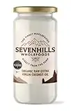 Sevenhills Wholefoods 1L Organic Extra Virgin Raw Coconut Oil (Cold-Pressed), Glass Jar, For Cooking, Baking, Skin Moisturiser & Hair Conditioner