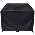 Ankier Garden Furniture Covers, Waterproof, Anti-UV, Heavy Duty 420D Oxford Fabric Rattan Furniture Cover for Cube Set, Patio, Outdoor (125x125x74cm) - Black