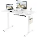 FLEXISPOT EF1-SET Scrivania Regolabile in Altezza Scrivania Elettrica Scrivania Motorizzata Standing Desk,Pannello di controllo con memoria a 2 Livelli (100 * 60cm,Telaio Bianco+Piano Bianco)