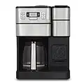 Cuisinart SS-GB1 Coffee Center Grind and Brew Plus Moulin à café intégré, cafetière et infuseur à service unique avec 170,1 g, 226,8 g et 283,5 g, noir/argent, 12 tasses en verre