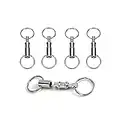 Handy Basics 4 Pack Quick Release Detachable Pull Apart Keychain Silver