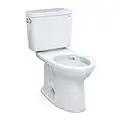 Toto Drake Two-Piece Elongated 1.6 GPF Universal Height Tornado Flush Toilet with CEFIONTECT, Cotton White - CST776CSFG#01