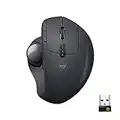 Logitech MX Ergo Wireless Trackball Mouse, Ergonomic Design, Move Content Between 2 Windows and Apple Mac Computers (Bluetooth or USB), Rechargeable - With Free Adobe Creative Cloud Subscription
