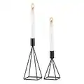 Sziqiqi Set di 2 Candelieri Candelabri Candelabro Portacandele in Nero Ferro per Soggiorno Tavolo da Pranzo Centrotavola Creativo, Nero