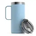 RTIC 16 oz Coffee Travel Mug with Lid and Handle, Stainless Steel Vacuum-Insulated Mugs, Leak, Spill Proof, Hot Beverage and Cold, Portable Thermal Tumbler Cup for Car, Camping, RTIC Ice