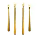 4 piecesTall Metallic Taper Spiral Taper Candle Candles - 10 Inch Metallic, Dripless,wist Taper Candle, Spiral Taper Candle, Taper Spiral Long Candles Wax Unscented Dinner Candle (25cm, Gold)