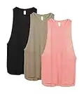 icyzone Workout Tank Tops for Women - Running Muscle Tank Sport Exercise Gym Yoga Tops Athletic Shirts(Pack of 3)(L,Black/Beige/Pale Blush)