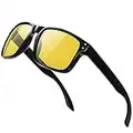 Square Night Driving Glasses for Men Womens - UV Protection Night Vision Glasses for Driving