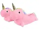 heekpek Pantofole Donna e Unicorno Peluche Ciabatte da Casa Invernali Peluche Unicorno Peluche Pantofole Halloween Cosplay Unisex Uomo Donna Autunno Inverno Pantofole