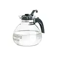 CAFÉ BREW COLLECTION Borosilicate Glass Stove Top Whistling Tea Kettle - Best BPA Free Whistling Tea Kettle - Best Glass Tea Kettle - 12 Cup Stovetop Glass Whistling Tea Kettle by Medelco