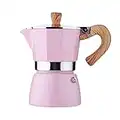 F Fityle 150ml Caffettiere, Caffettiera 1 Tazza, Moka 1 Tazza, Caffettiera Portatile Rosa Ottagonale alla Moda per Cucina, Campeggio, Ufficio, caffè, Uso Domestico