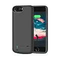 RUNSY Battery Case Compatible with iPhone 8 Plus / 7 Plus / 6S Plus / 6 Plus, 6000mAh Rechargeable Extended Battery Charging / Charger Case, Adds 1.5x Extra Juice, Supports Wired Headphones (5.5 inch)