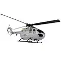 Muross RC Helicopter Toy 4 Channels RC Aircraft with 6-Axis Gyro 2.4Ghz RC Airplane Toy with LED Headlight USB Rechargeable RC Aircraft Toy Single Propeller Helicopter Toy for Kids(grey)