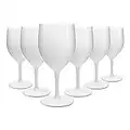 RB Verres à Vin Blancs Plastique Supérieure Incassables Réutilisables 27cl, Lot de 6