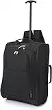 5 Cities Cabin Trolley Backpack Hand Luggage, 55 cm, 42 Liters, Black