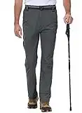 TBMPOY Men's Cargo Hiking Pants Lightweight Water Repellent Ripstop Belted Mountain Pants CA Dark Grey M