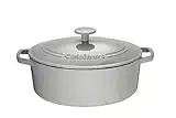 Cuisinart Chef's Classic Enameled Cast Iron 5.5-Quart Oval Covered Casserole, Enameled Cool Grey