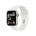 Apple Watch SE (2nd Gen) [GPS 40mm] Smart Watch w/Silver Aluminum Case & White Sport Band - S/M. Fitness & Sleep Tracker, Crash Detection, Heart Rate Monitor, Retina Display, Water Resistant