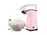 Nostalgia Hot-Air Electric Popcorn Maker, 12 Cups, Healthy Oil Free Popcorn with Measuring Scoop, Pink