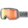 uvex elemnt FM, occhiali da sci unisex, campo visivo ampliato, privo di appannamenti, ventilazione della montatura senza spifferi, rhino matt/orange-orange, one size