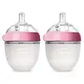 Comotomo Baby Bottle, Pink, 5 Ounce, 2-Count