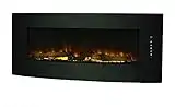 42" Contemporary Curved Front Slim Line Wall Mount Infrared Electric Fireplace