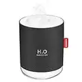 Portable Mini Humidifier, 500ml Small Cool Mist Humidifier, USB Personal Desktop Humidifier for Baby Bedroom Travel Office Home, Auto Shut-Off, 2 Mist Modes, Super Quiet (Black)